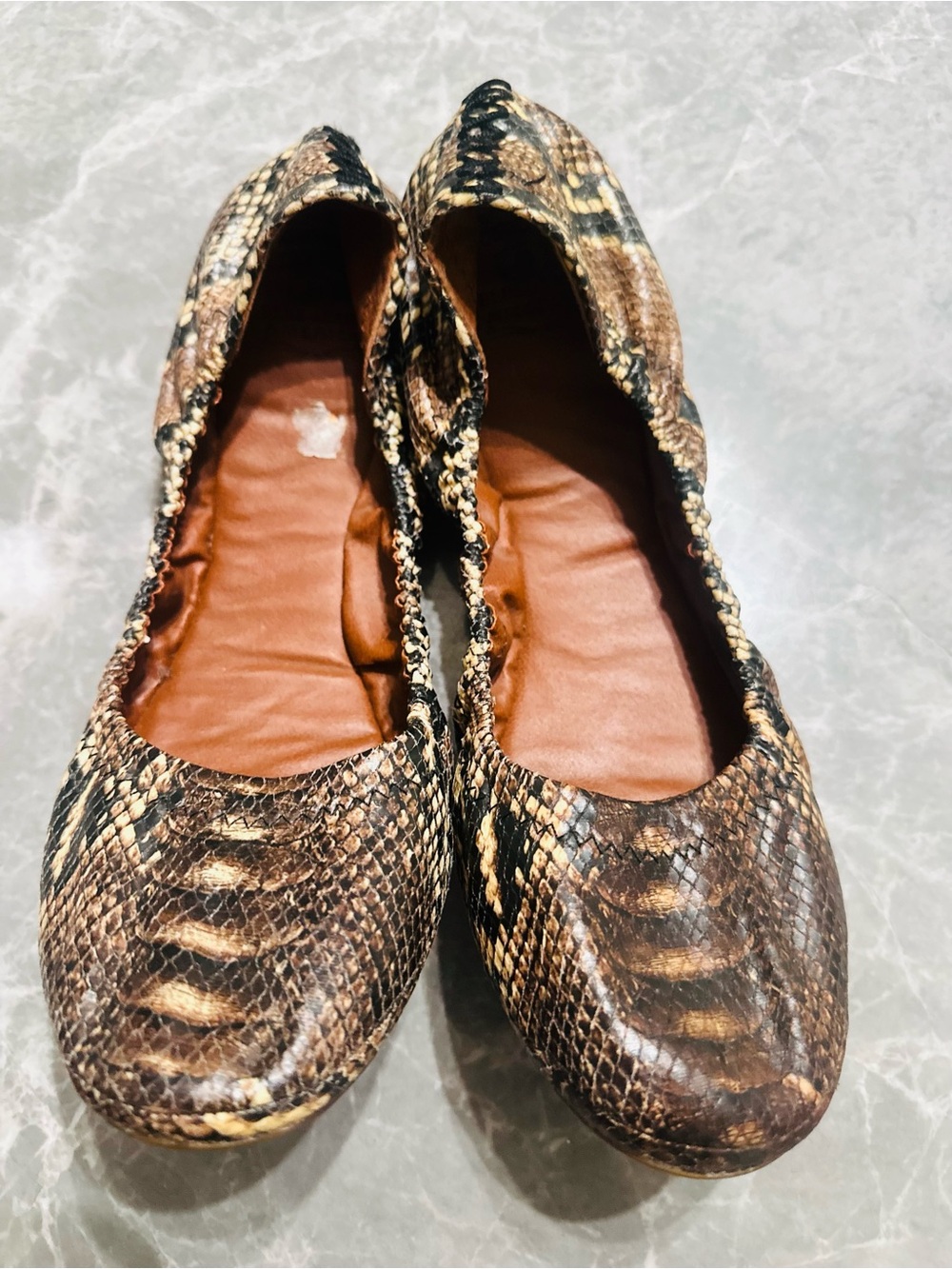 LUCKY BRAND EMMIE Exotic SNAKESKIN SLIP ON BALLETS WOMEN SZ 11